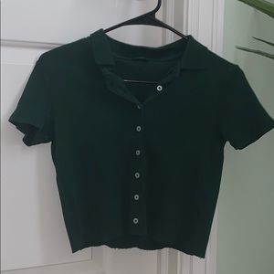COPY - Cropped green polo shirt.